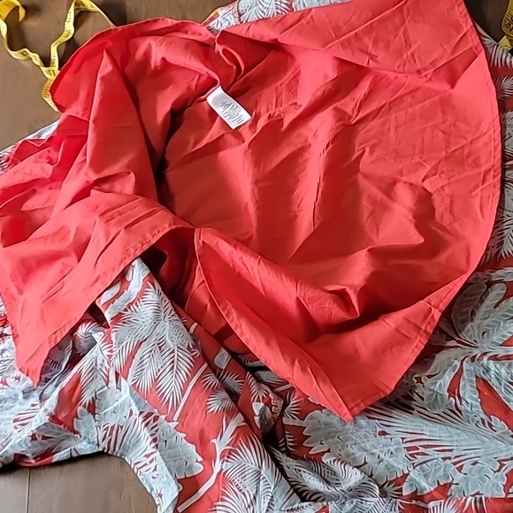 Talbots Resort Oasis Palm midi dress Fit & Flare Size 14p Spring Summer Orange - Picture 14 of 14